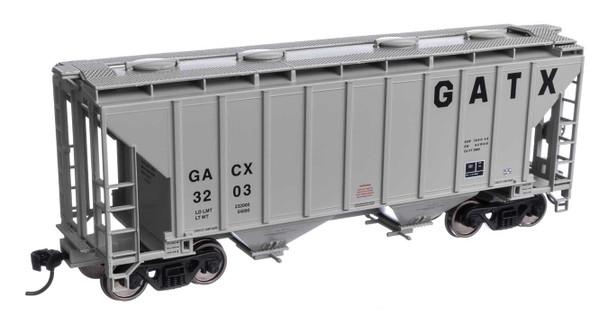 Walthers Mainline 910-7986 - 37' 2980 2-Bay Covered Hopper GATX (GACX) 3203 - HO Scale