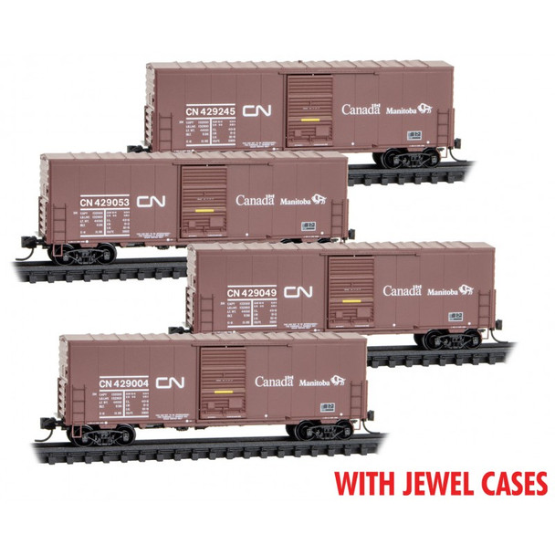 Micro-Trains Line 98300214 - Buffalo 4-pk (JEWEL) Canadian National (CN) 429004, 429049, 429053, 429245 - N Scale