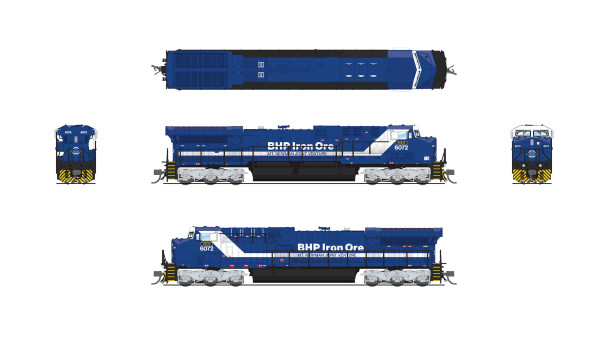 PRE-ORDER: Broadway Limited 8590 - GE AC6000CW DC Silent Billiton Iron Ore (BHP) 6072 - N Scale