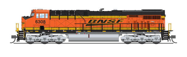 PRE-ORDER: Broadway Limited 8628 - GE ES44AC DC Silent BNSF 6308 - N Scale