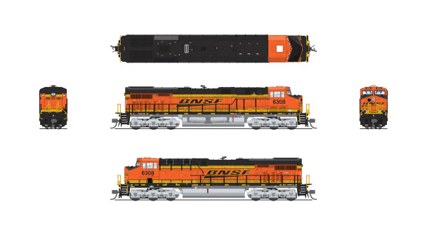 PRE-ORDER: Broadway Limited 8628 - GE ES44AC DC Silent BNSF 6308 - N Scale