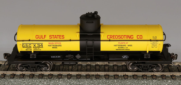 InterMountain 46342-01 - ACF Type 27 Riveted 8,000 Gallon Tank Car - Gulf States Creosoting Gulf States Creosoting (GSCX) 24 - HO Scale