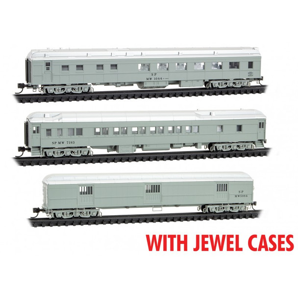 Micro-Trains Line 98302230 - Southern Pacific MOW Heavyweight 3-pack Jewel Case Southern Pacific (SP) 1044, 7183, 5984 - N Scale