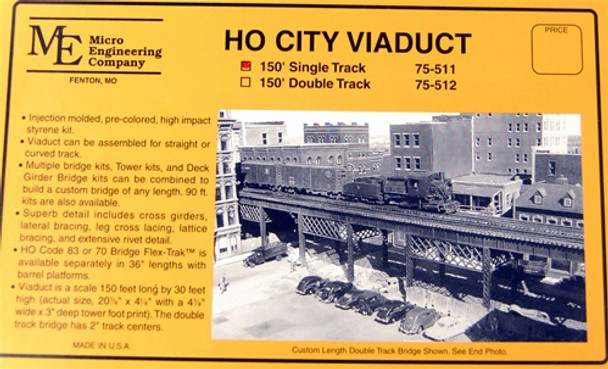 Micro Engineering 75-511 - City Viaduct - 150' Single Track  - HO Scale