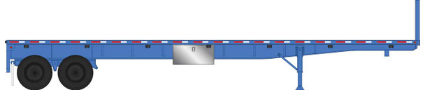 Walthers SceneMaster 949-2701 - 40' Flatbed Trailer (2-Pack) Blue  - HO Scale