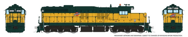 PRE-ORDER: Rapido 50221 - EMD SD9 DC Silent Chicago & Northwestern (CNW) 6614 - HO Scale