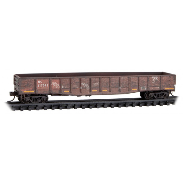 Micro-Trains Line 10544450 - 50' Steel Side, 14 Panel, Fixed End Gondola, Fishbelly Sides -Norfolk Southern FT #7 NS/ex-CR Norfolk Southern (NS) 617042 - N Scale