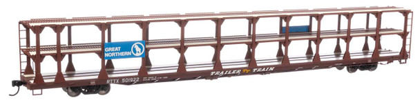 Walthers Mainline 910-8212 - 89' Tri-Level Open Auto Rack Great Northern (GN) RTTX 501922 - HO Scale