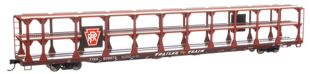 Walthers Mainline 910-8213 - 89' Tri-Level Open Auto Rack Pennsylvania (PRR) TTKX 908073 - HO Scale