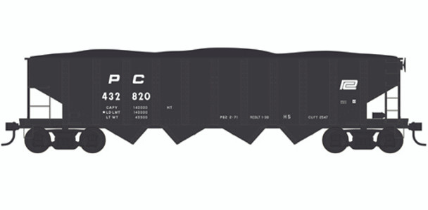 Bowser 43008 - H-5 4-Bay Hopper Penn Central (PC) 432886 - HO Scale