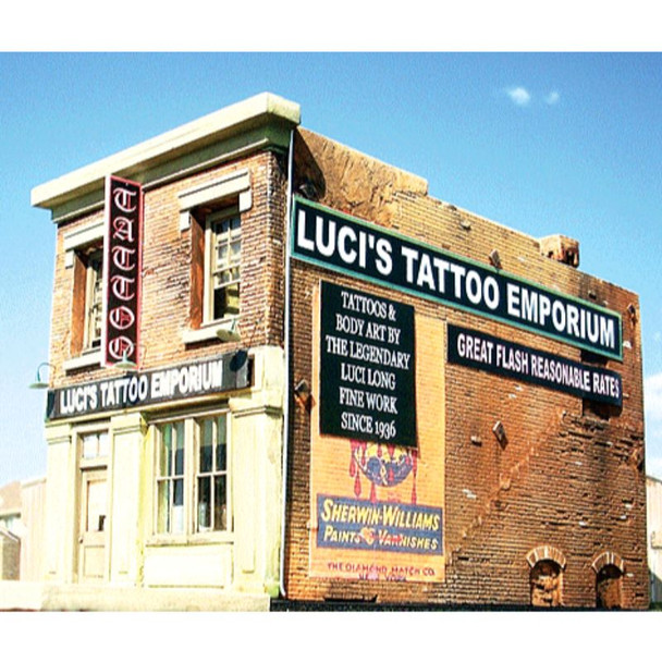 Downtown Deco 1050 - Luci's Tattoo Emporium    - HO Scale Kit
