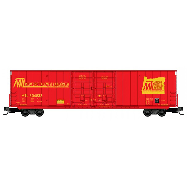 Micro-Trains Line 10200250 - 60' Box Car, Excess Height, Double Plug Doors, Rivet Side Medford, Talent & Lakecreek (MTL) 604833 - N Scale