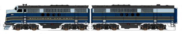 PRE-ORDER: InterMountain 69006(S)-10 - EMD FT Set w/ DCC and Sound Baltimore & Ohio (B&O) 111A/111-AX - N Scale