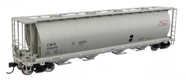 Walthers Mainline 910-7891 - 59' Cylindrical Hopper - International Service (round hatches) Canadian National (CNIS) 376070 - HO Scale