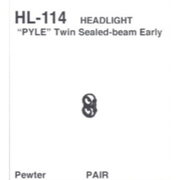 Details West 114 - Headlight: "Pyle"  Twin Sealed-Beam,  Early  - HO Scale