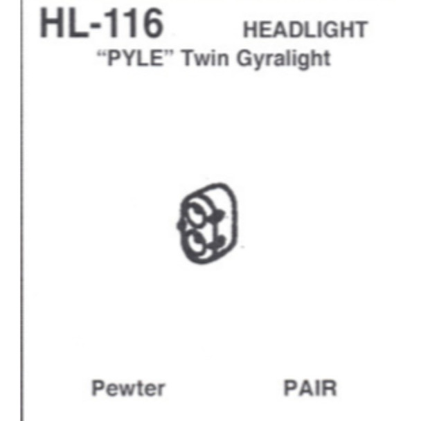 Details West 116 - Headlight Pyle Twin Gyralight pr  - HO Scale