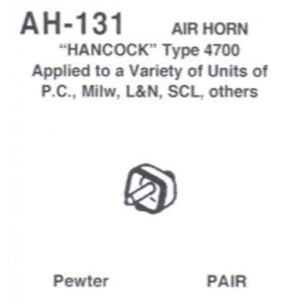 Details West 131 - Air Horn Hancock Type 4700 pr  - HO Scale