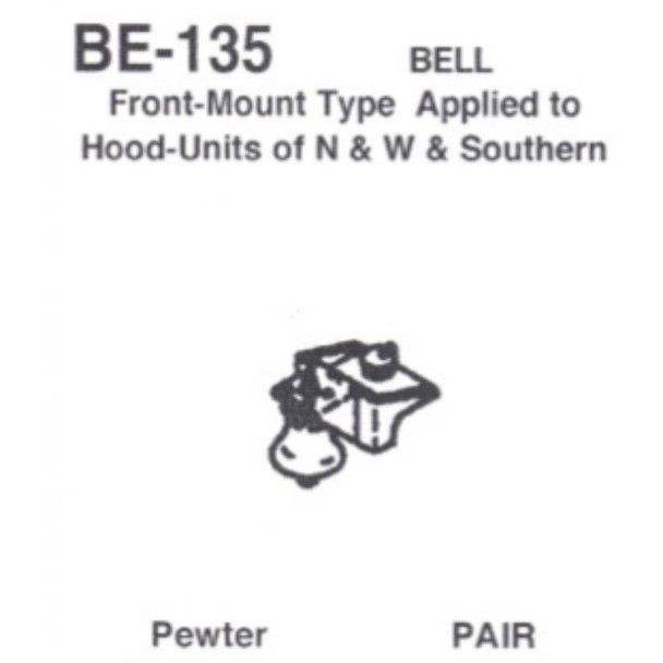 Details West 135 - Bell Front Mount N&W and South Hood Units pr  - HO Scale