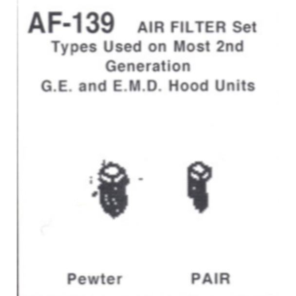 Details West 139 - Air Filer Set 2nd Generator Hood Units pr  - HO Scale