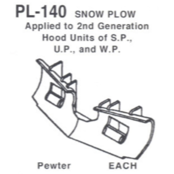 Details West 140 -  Snow Plow: 2Nd. Gen. Hood Units, Sp, Wp, Up   - HO Scale