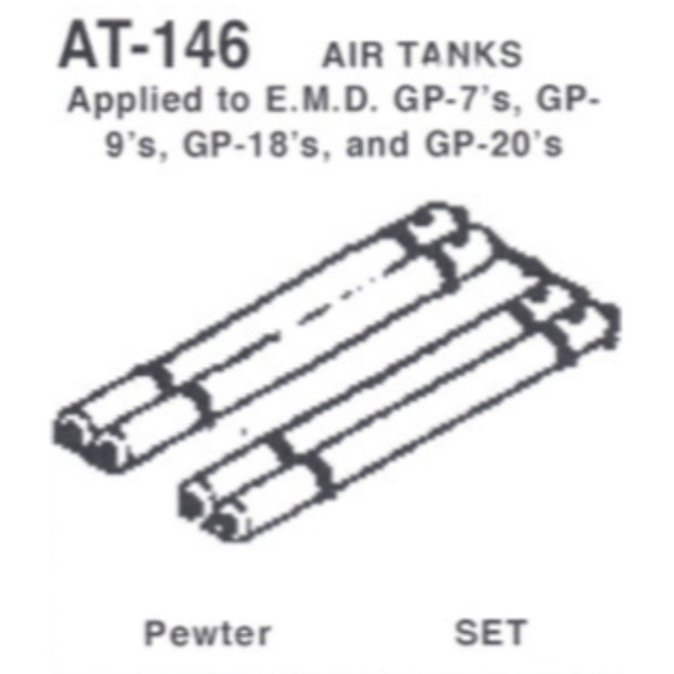 Details West 146 -  Air Tank Set: Rood Mount, Non Dynamic 1St. Gen. Hood Units 1   - HO Scale
