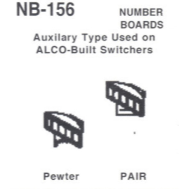 Details West 156 -  Number Boards: Auxiliary Type, Alco Switchers   - HO Scale