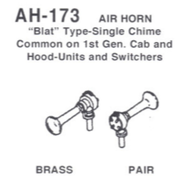 Details West 173 Air Horn: "Blat" Type, Single Chime   - HO Scale