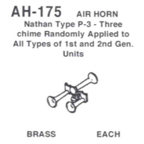 Details West 175 Air Horn: "Nathan" Type P3 Three Chime   - HO Scale
