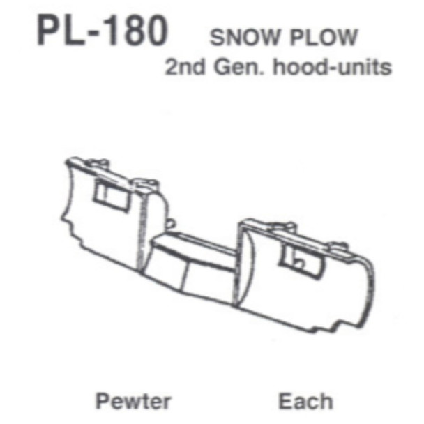 Details West 180 Snow Plow: 2Nd. Gen. Hood Units   - HO Scale