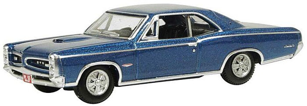 Oxford Diecast 87PG66001 - 1966 Pontiac GTO - Assembled - Fontaine Blue - HO Scale