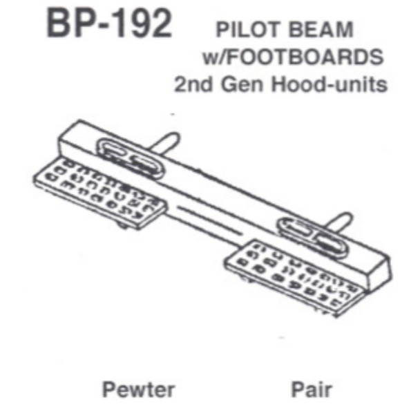 Details West 192 Pilot Beam: W/Footboards, 2Nd Gen. Hood Units   - HO Scale