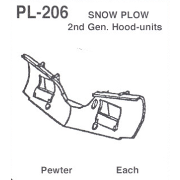 Details West PL-206 - Snow Plow 2nd Gen Hood-units - HO Scale