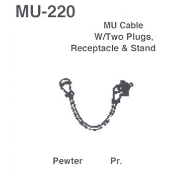 Details West MU-220 - MU Cable w/ Two Plugs, Receptacle & Stand - HO Scale