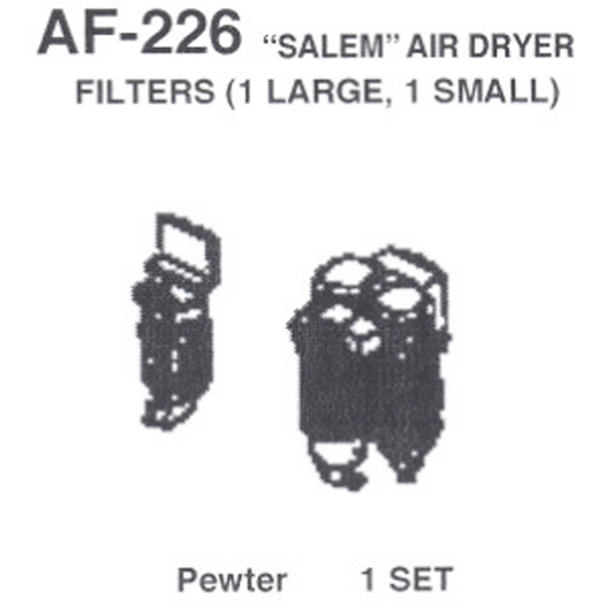 Details West AF-226 - "Salem" Air Dryer Filters (1 Large, 1 Small) - HO Scale