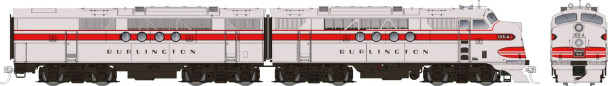 PRE-ORDER: Rapido 53512 - EMD FT A+B (DCC and Sound) Chicago, Burlington & Quincy (CB&Q) 105-A + 105-B - HO Scale