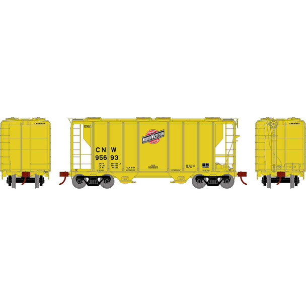 Athearn 63810 - PS-2 2600 Covered Hopper Chicago & Northwestern (CNW) 95693 - HO Scale