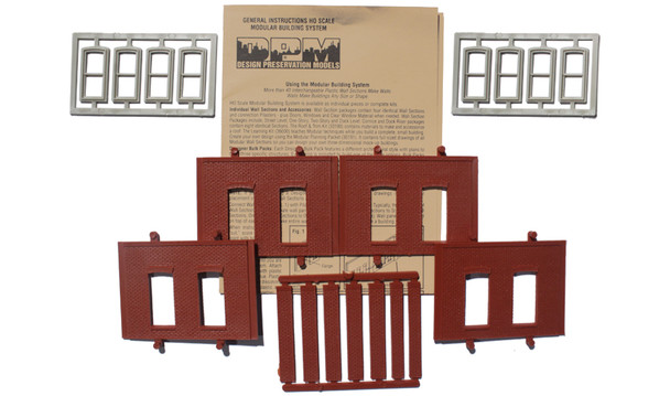 Design Preservation Models (DPM) 30130 - Modular Building System - One-Story Rectangular Window  - HO Scale Kit