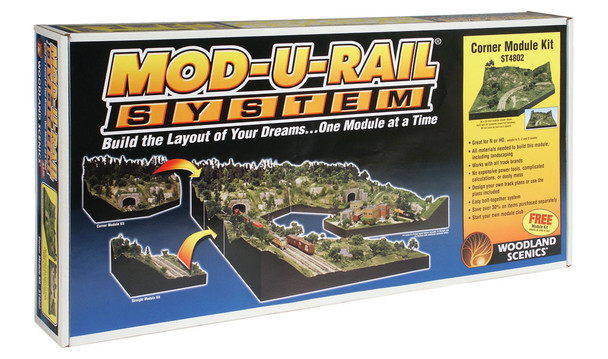 Woodland Scenics ST4802 - Mod-U-Rail® System - Corner Module Kit - HO or N Scale Kit