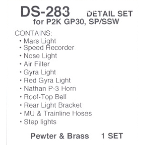 Details West DS-283 - Detail Set for P2K GP30, SP/SSW - HO Scale