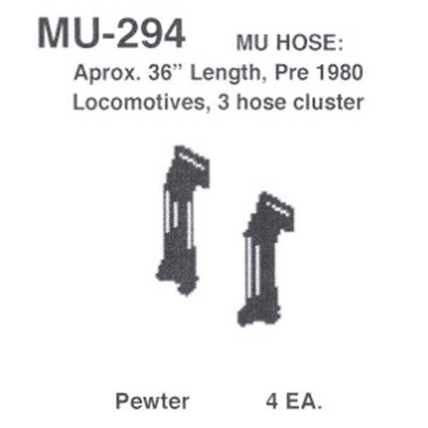 Details West MU-294 - MU Hose: Aprox 36" Length, Pre 1980 - HO Scale