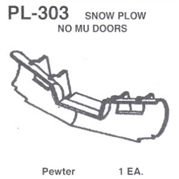 Details West PL-303 - Snow Plow No MU Doors - HO Scale