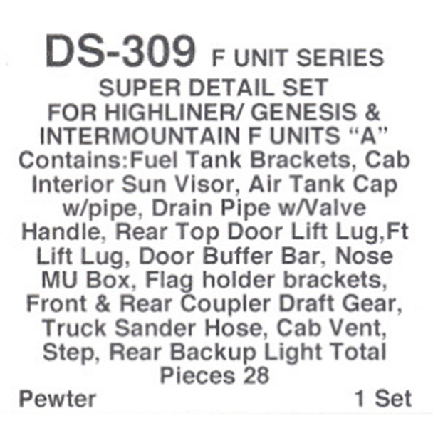 Details West DS-309 - F Unit Series Super Detail Set - HO Scale