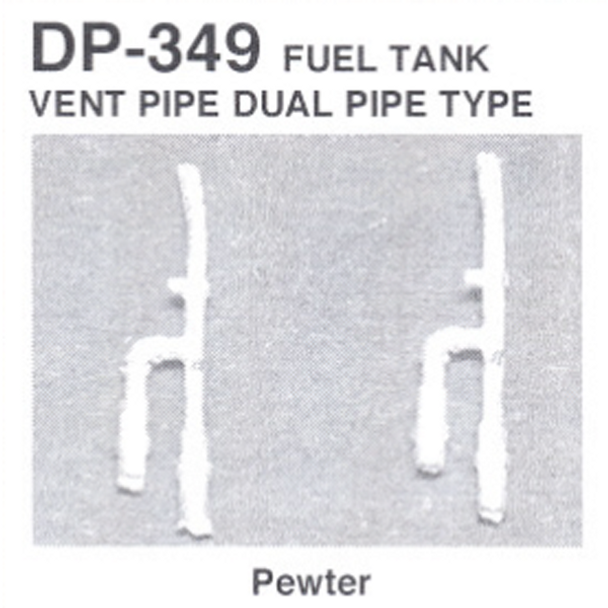 Details West DP-349 - Fuel Tank Vent Pipe Dual Pipe Type - HO Scale