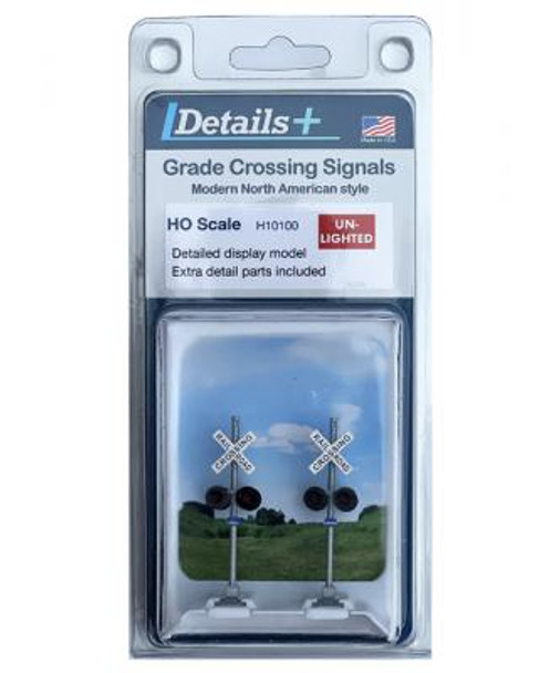 Details Plus H10100 - Modern Grade Crossing, Bi-Directional Non-Lighted, 2 Pcs  - HO Scale
