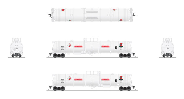 Broadway Limited 8033 - Cryogenic Tank Car 2pk Big 3 BIGX 1007, 1009 - HO Scale