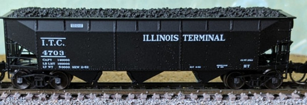 Bluford Shops 74171 - 70 Ton 3-Bay Offset Side Hopper Illinois Terminal (ITC) 4755 - N Scale