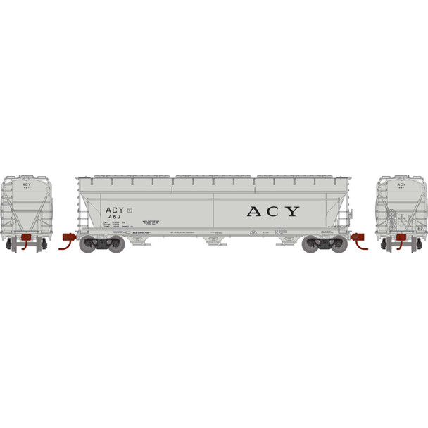 Athearn Genesis N12940 - ACF 4600 3-Bay Center Flow Hopper Akron, Canton and Youngstown (ACY) 467 - N Scale