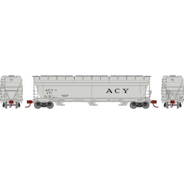 Athearn Genesis N12941 - ACF 4600 3-Bay Center Flow Hopper Akron, Canton and Youngstown (ACY) 470 - N Scale