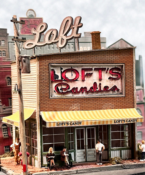 Bar Mills 0672 - "Loft's Candies"/"H.H. Crie Hardware Co"  - HO Scale Kit