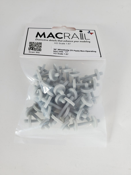 MACRail 848W - 36" Wheelsets (25 per pack) Non-Operating  - HO Scale